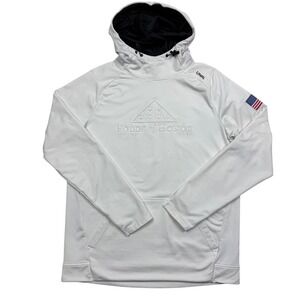 UNRL Men's Pullover Hoodie Sweatshirt Folds of Honor USA White Size M
